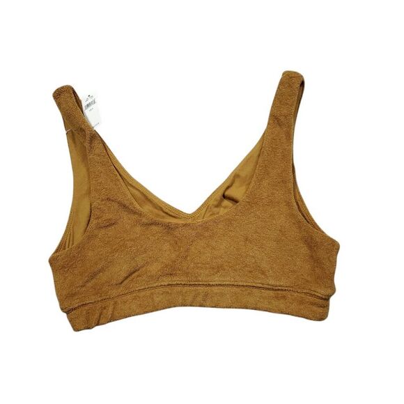 Aerie Offline Recharge Summer Lights Terry Sports Bra Size Small Brown Unlined - Picture 2 of 4